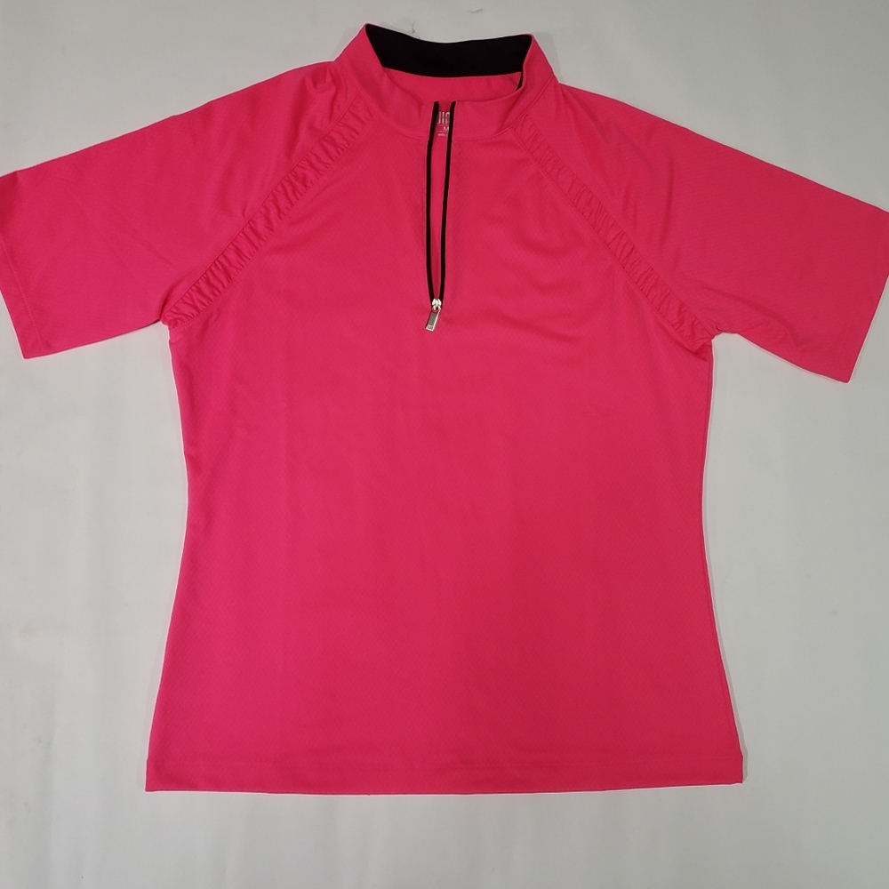 "Tail" Ladies Golf Polo Shirt. Hot Pink
